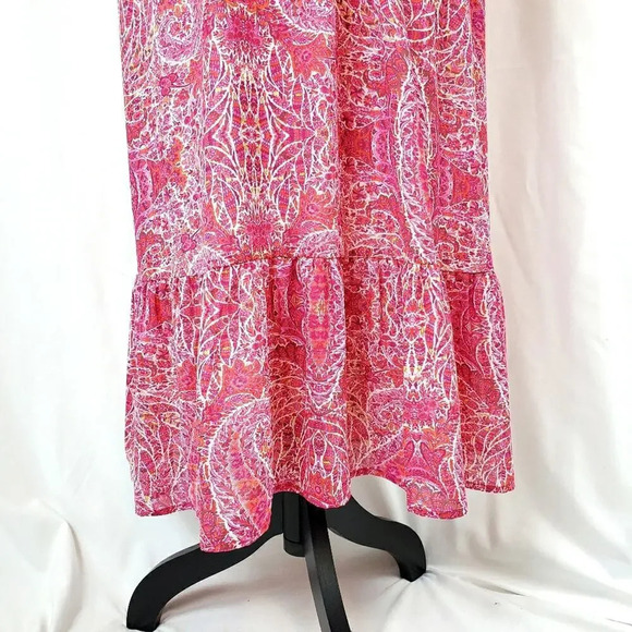 JANE AND DELANCEY Womens Regular Chiffon Paisley Women's Dress Pink Size Small - Picture 7 of 16